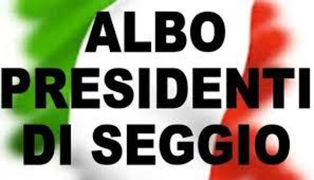 Aggiornamento albo delle persone idonee all'Ufficio di Presidente di seggio elettorale.